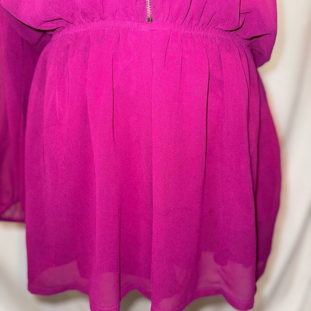 Express Women's Magenta Skort Jumpsuit with Front Zipper & pockets - Picture 11 of 11
